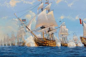 Painting of HMS Victory in Battle