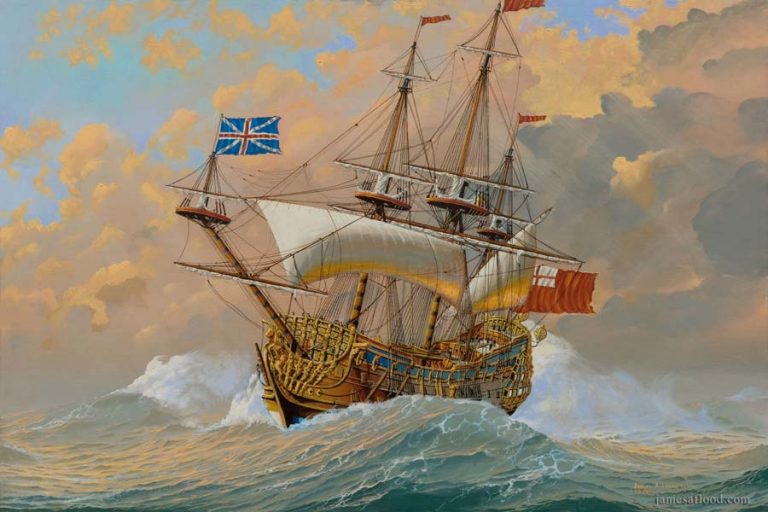 HMS Britannia in a Gale: Restored