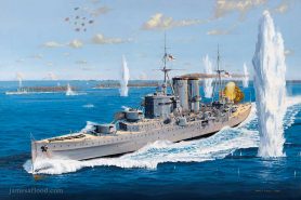 Painting of Last Battle of HMS Exeter