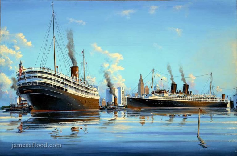Painting of SS Florida and SS Iroquois