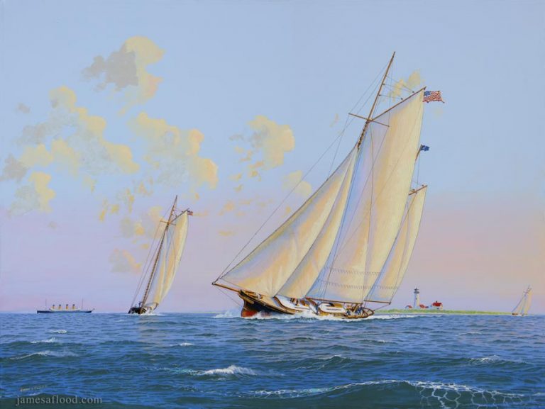 Painting of Yachts Sailing off Great Point