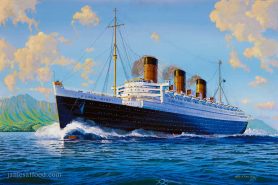 RMS Queen Mary off the coast of Arran.