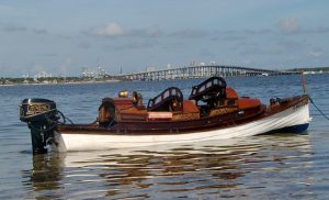 Jim Flood launch moored in biscayne Bay