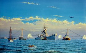 USS New Jersey Homecoming Art Print