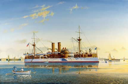 USS Maine in Havana Harbor in 1898