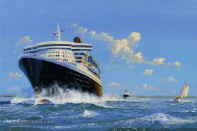 Queen Mary 2 in the Solent, 2004 Art Print