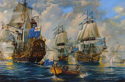 Painting of the Battle of Texel, 1673.