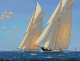 White Heather and HMY Britannia Fine Art Print